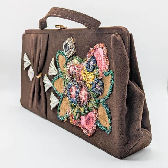 Caron of Houston Vintage Beaded Floral Purse - Picture 6 of 12